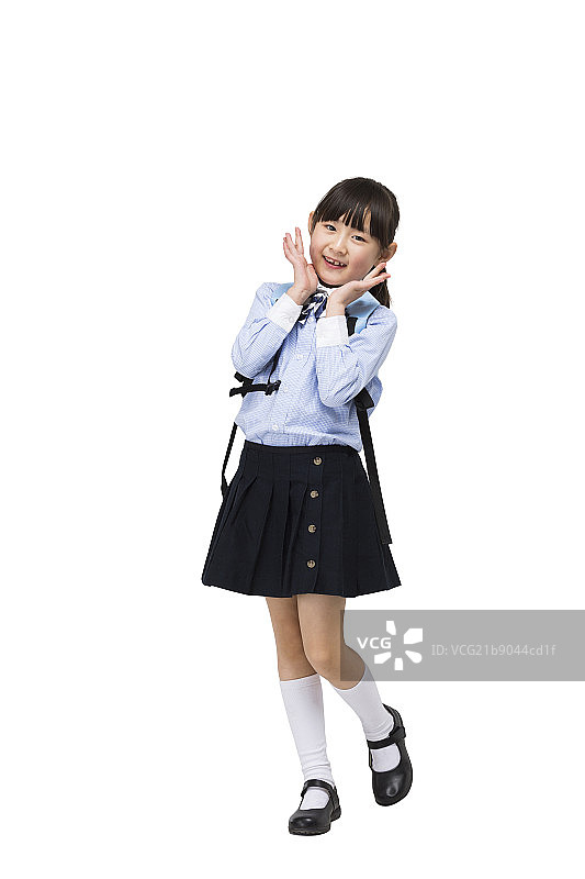 小女孩放学图片素材