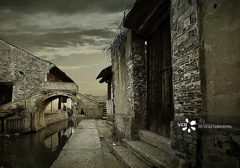 绍兴东浦古镇的建筑风光图片素材