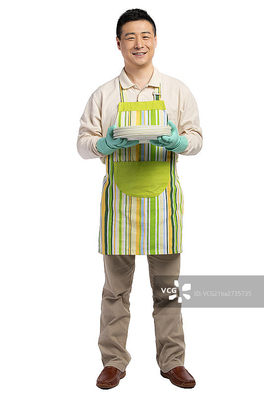 中年居家男人做家务图片素材
