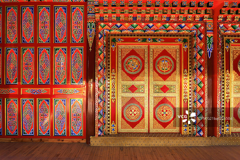 青海省阿柔大寺正殿大门图片素材