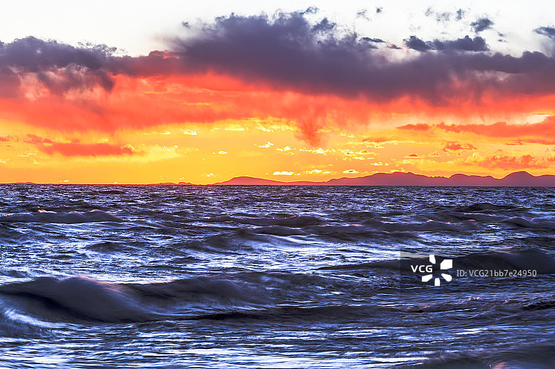 扎西半岛的晚霞图片素材