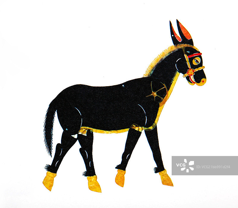 中国皮影艺术－驴子图片素材