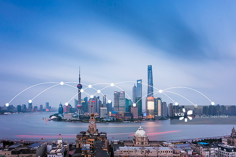 上海城市大数据图片素材