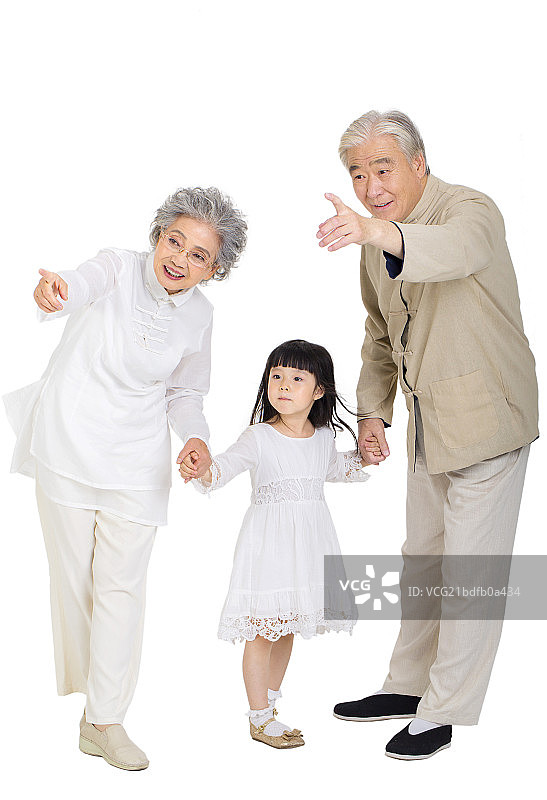 爷爷奶奶和孙女图片素材