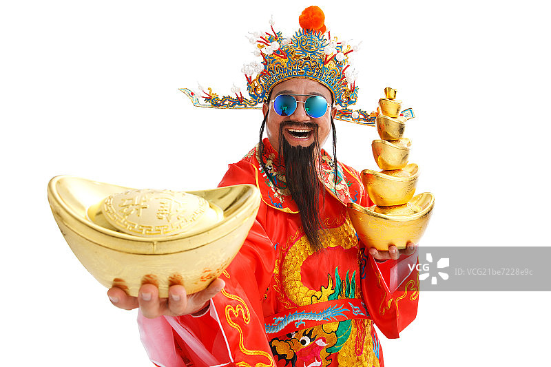 财神爷拿着金元宝图片素材