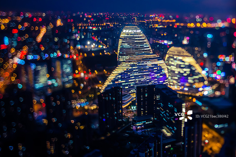 中国北京首都城市建筑夜景图片素材