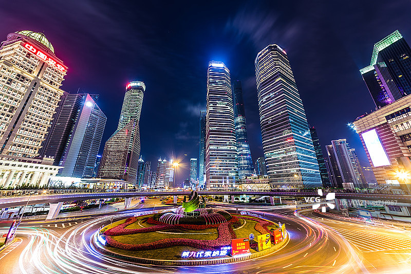 上海陆家嘴建筑夜景图片素材