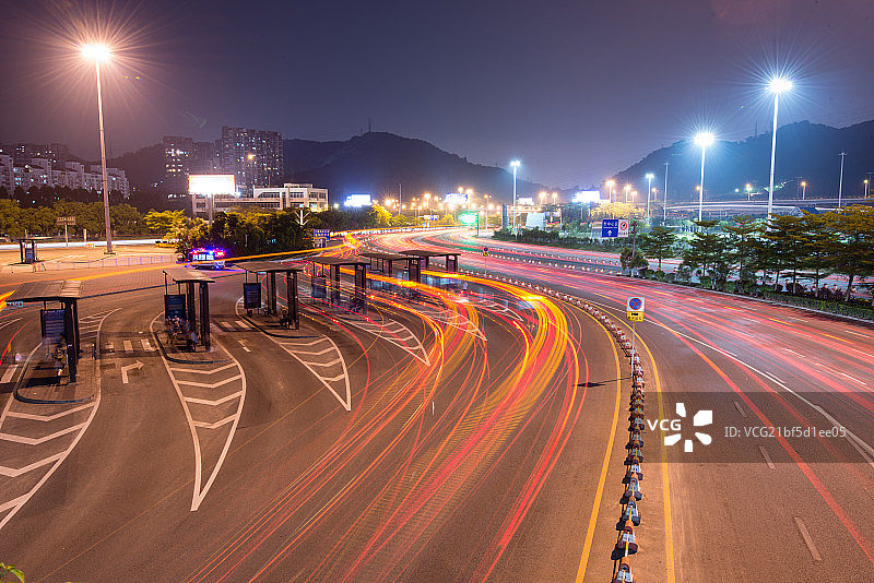 深圳梅林关夜景图片素材