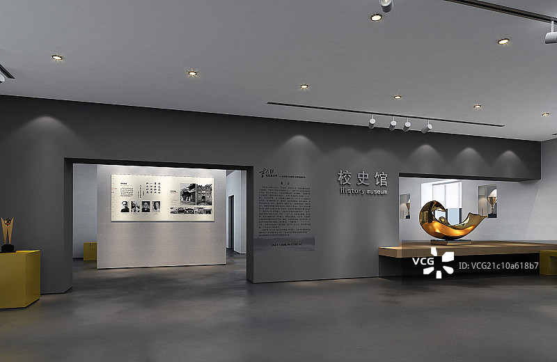 电脑绘图展览大厅图片素材