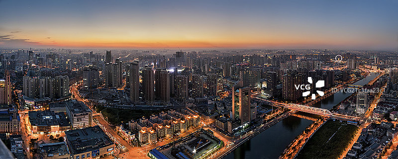 天津城市夜景图片素材