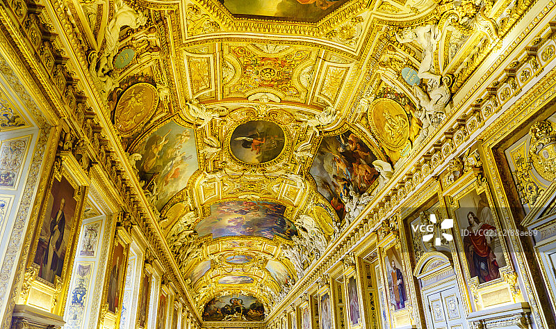 凡尔赛宫内墙壁壁画图片素材