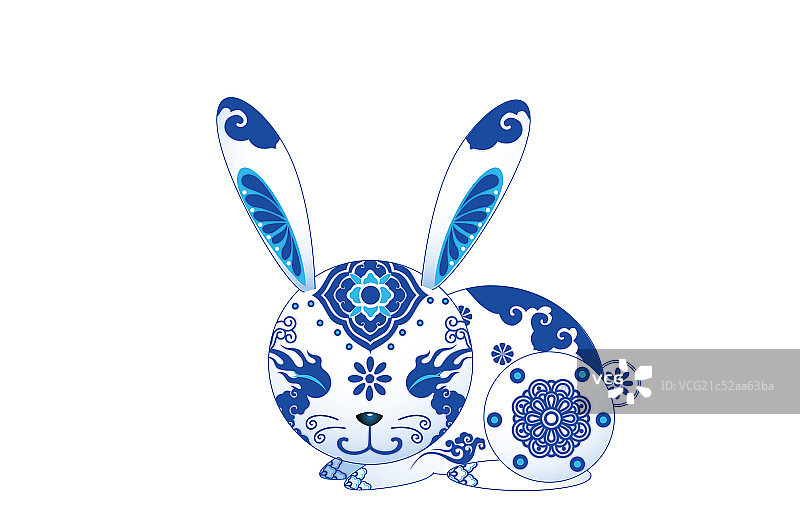 青花兔图片素材