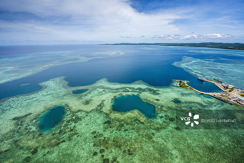帕劳太平洋海岛航拍风光图片素材