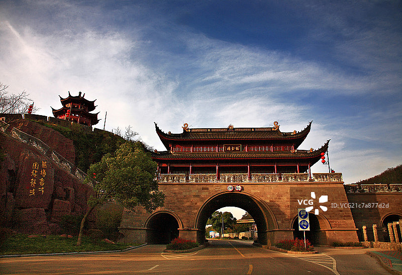 浙江省宁波镇海区后海塘图片素材