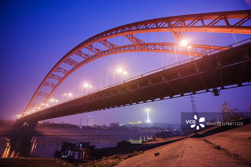 武汉晴川桥夜景图片素材