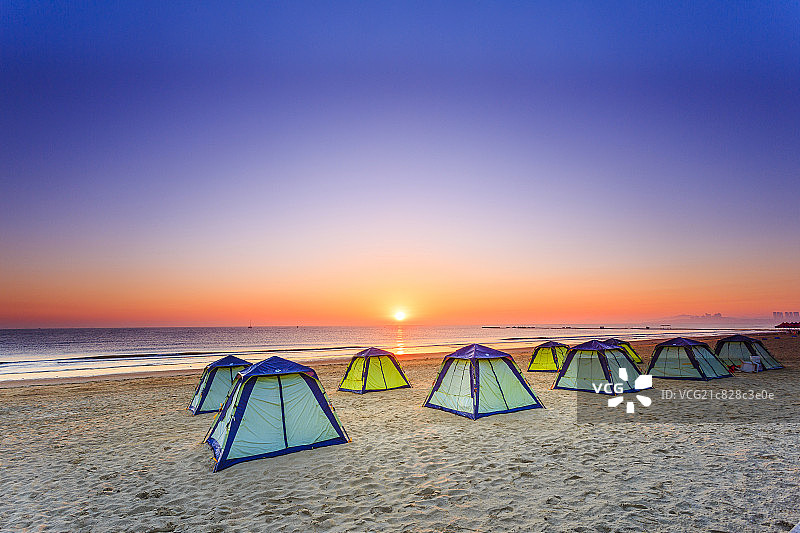 烟台海边日出图片素材