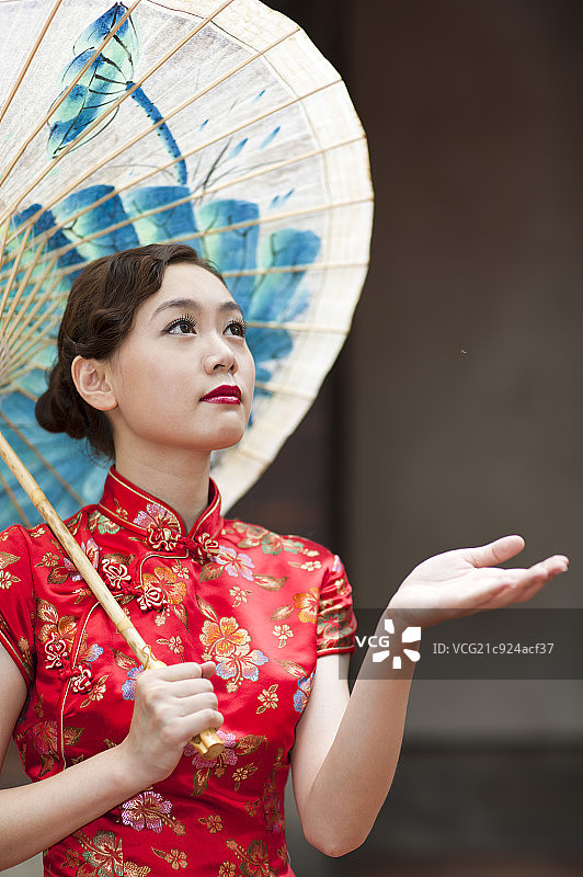旗袍,青年女人图片素材