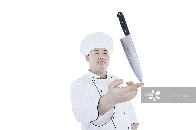 手拿刀的厨师图片素材