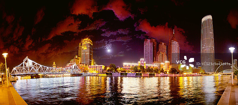 海河夜景图片素材