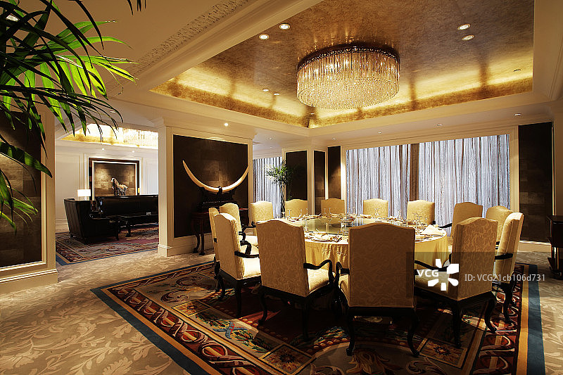 高端餐厅包厢图片素材