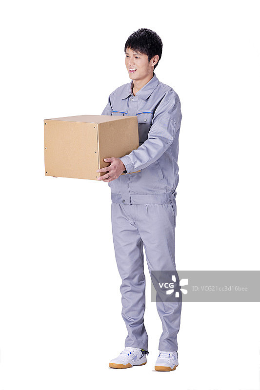 青年快递员图片素材