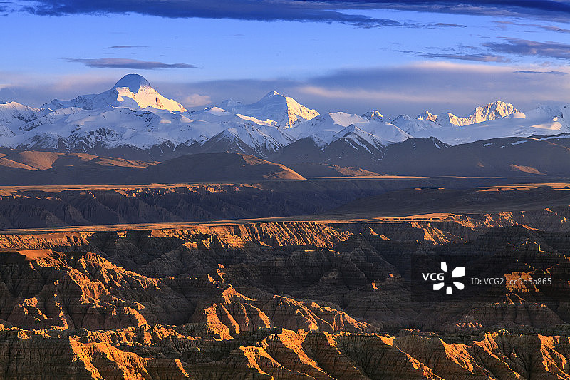 札达土林日落图片素材