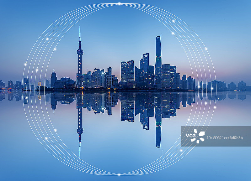 上海城市大数据概念图片素材