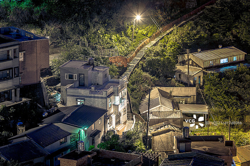 台湾九份夜景图片素材