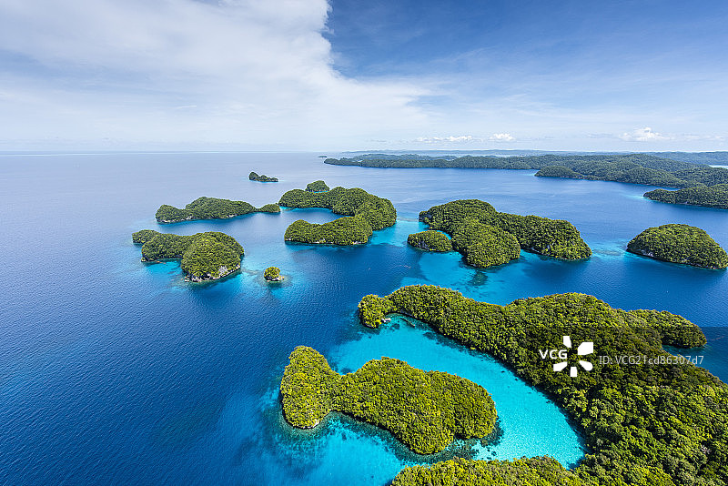 帕劳太平洋海岛航拍风光图片素材