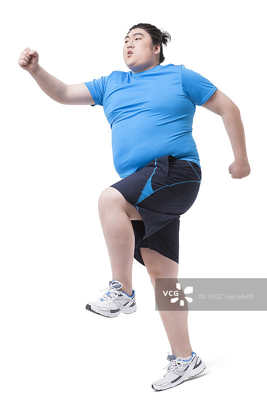 胖子跑步图片素材