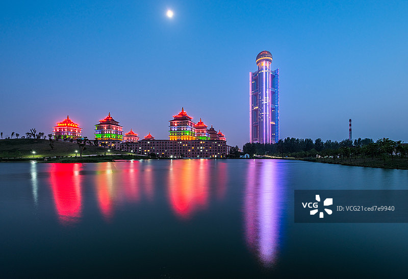 中国华西村夜景风光图片素材