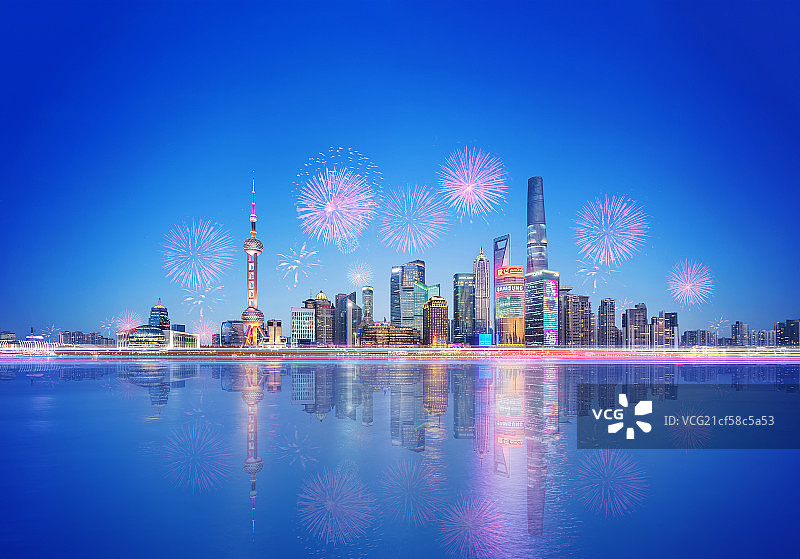 上海城市风光夜景图片素材