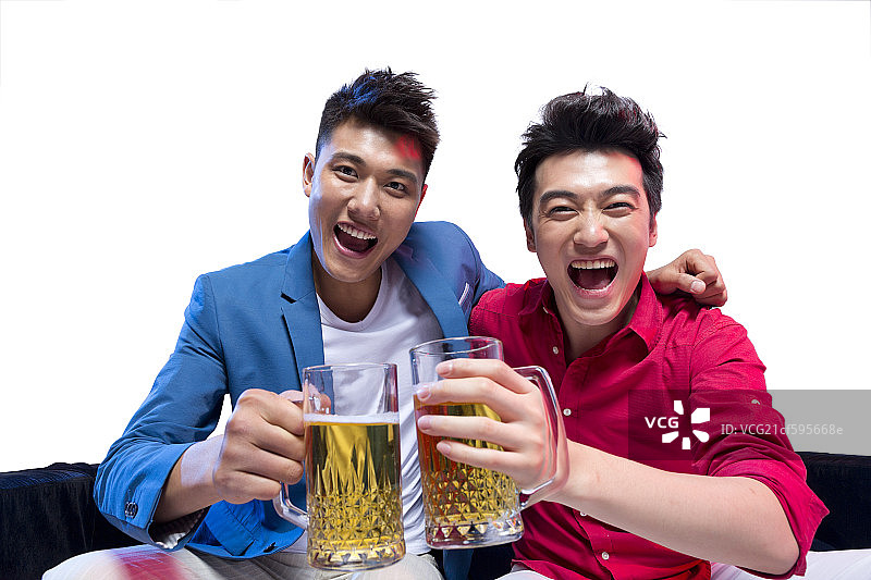 棚拍时尚男青年狂欢图片素材