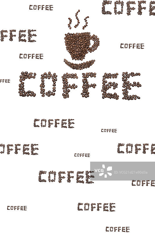 拼成图形的咖啡豆图片素材