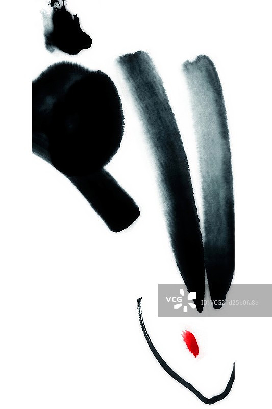 国画兔子图片素材