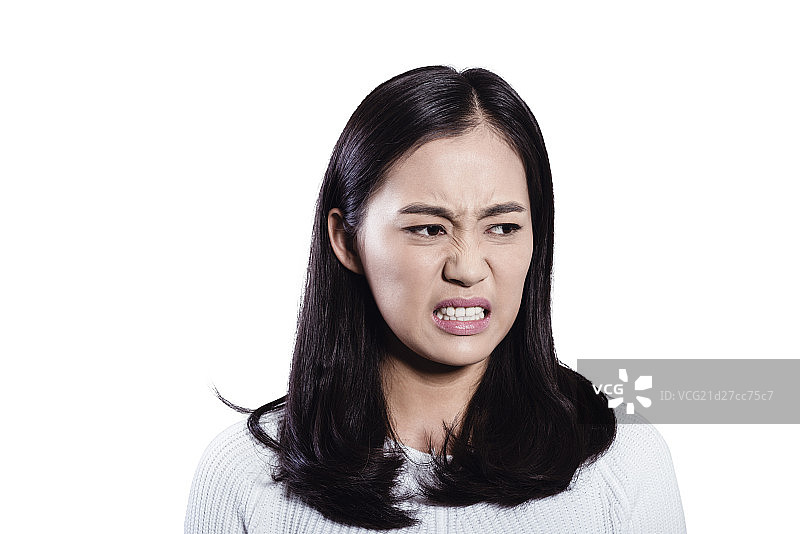 Disgusted young woman图片素材