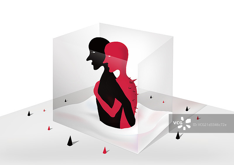 红与黑的创意绘画图片素材