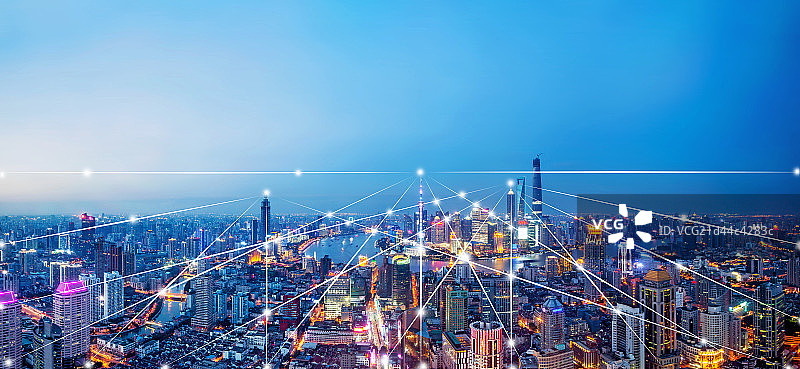 上海城市风光大数据概念图片素材