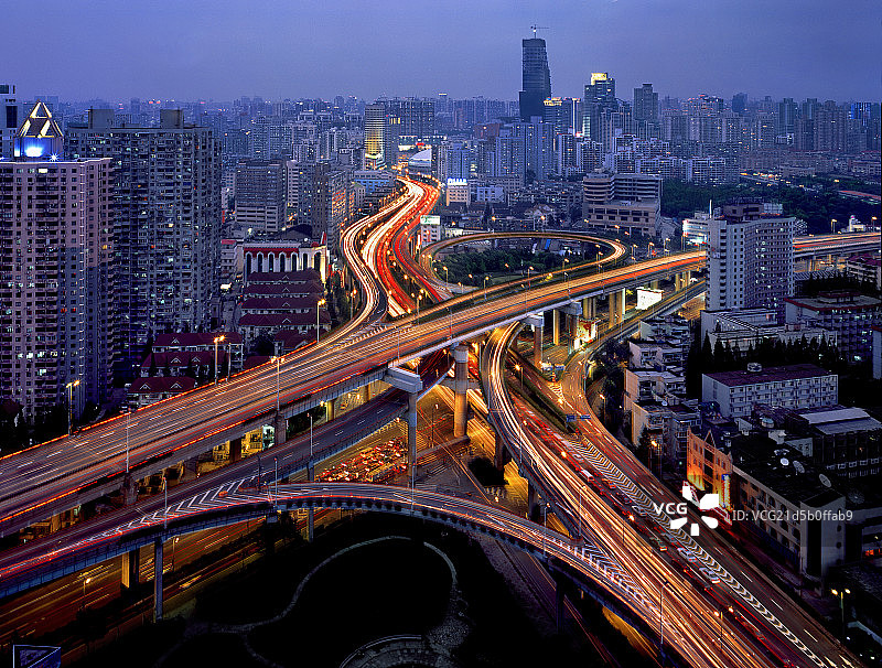 上海城市景观内环高架图片素材