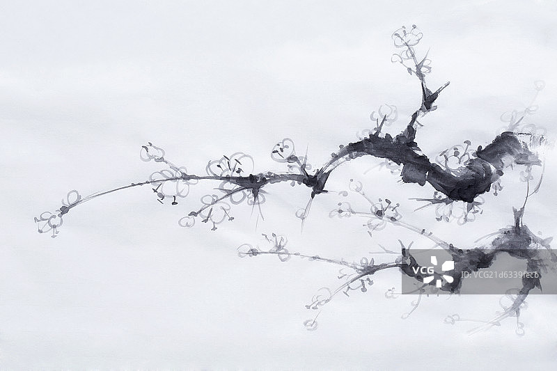 中国画梅花图图片素材