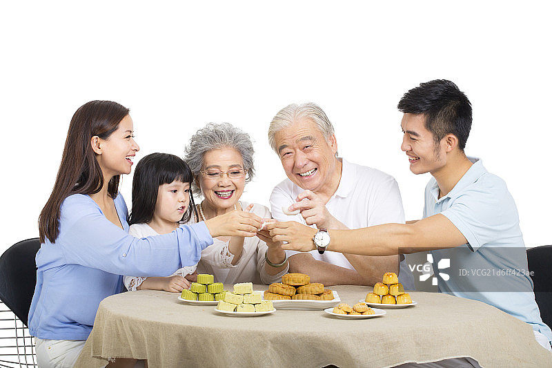 一家人过中秋节图片素材