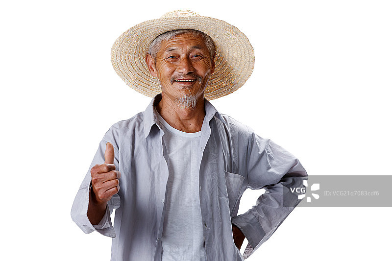 一个农民老人图片素材