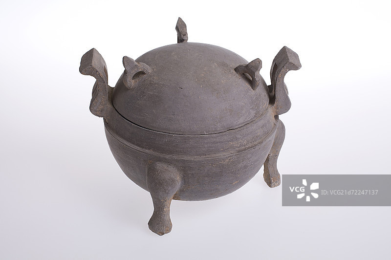 战国灰陶鼎图片素材