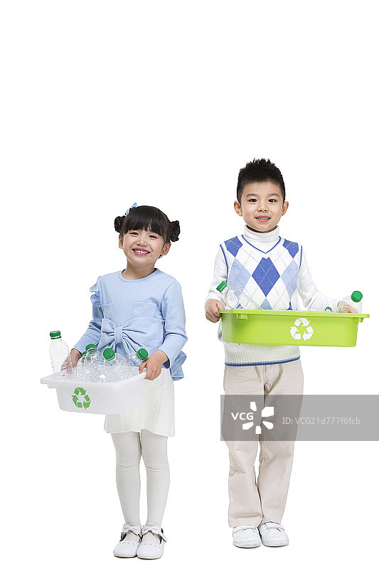 棚拍一对节能环保的兄妹图片素材