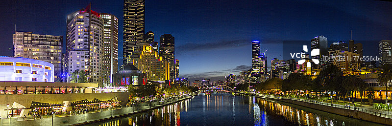 墨尔本雅拉河夜景图片素材