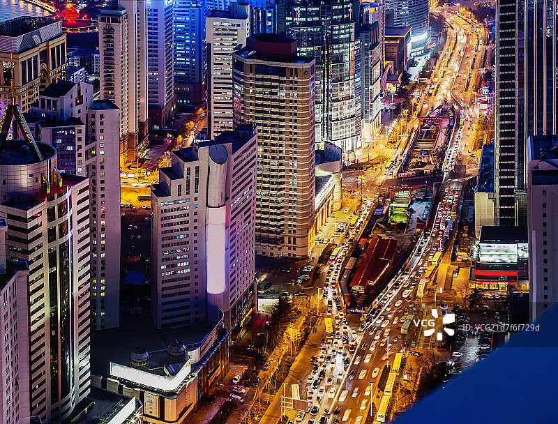青岛市市南区城市夜景图片素材