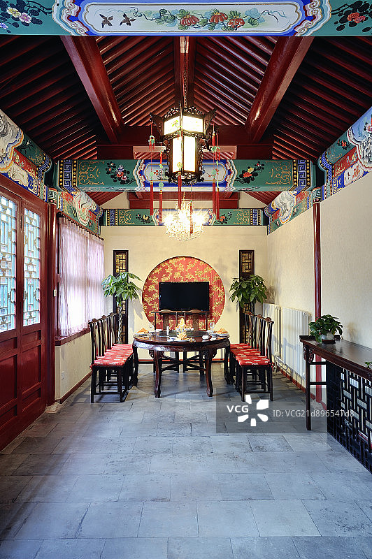 Traditional Luxury Dining Room in Beijing图片素材