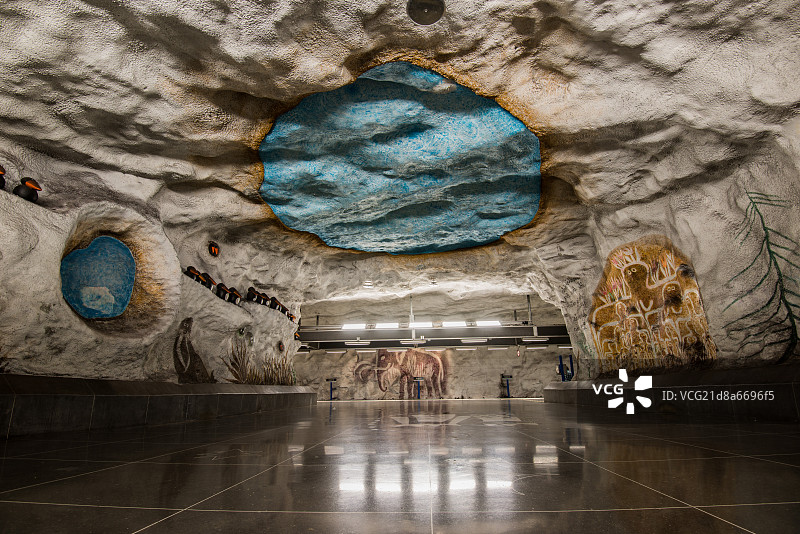 Metro station in Stockholm图片素材