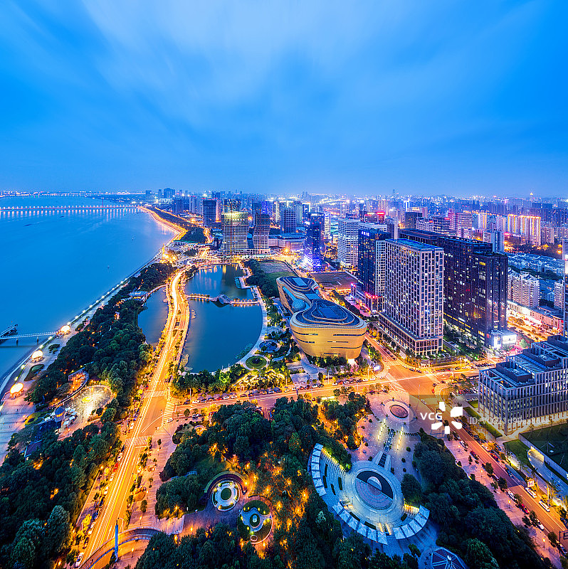 杭州城市夜景图片素材
