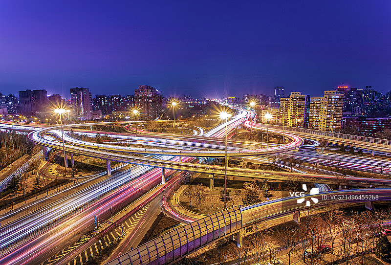 北京健翔桥夜景图片素材
